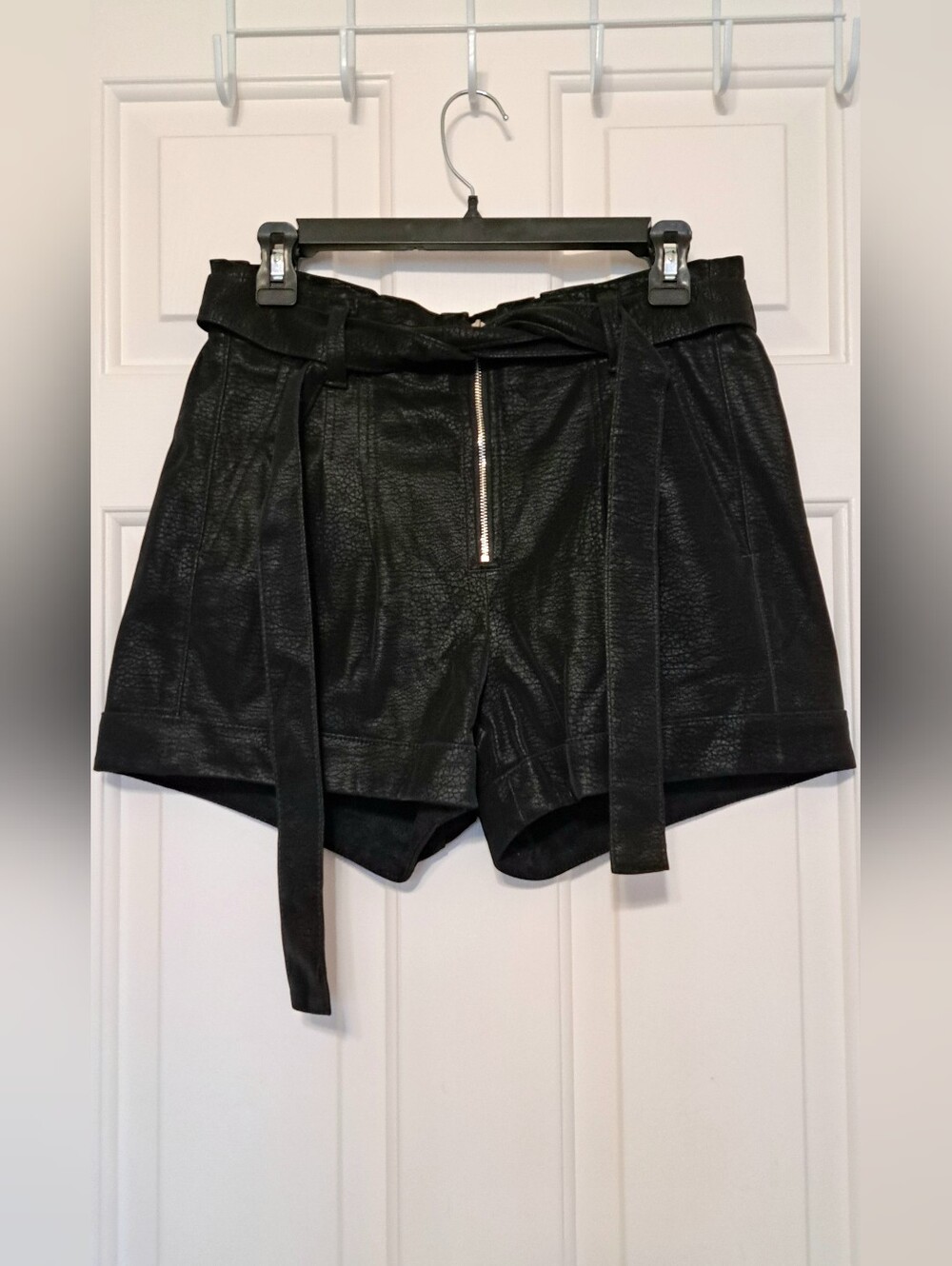 Express Shortie Extreme High Rise Faux Leather Shorts